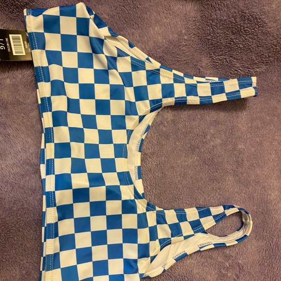 Blue checkered bikini top - Picture 2 of 4